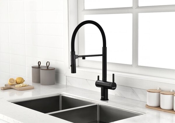 Смеситель Paulmark Gravity Gr213888-AN для кухонной мойки под фильтр, антрацит