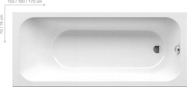 Акриловая ванна Ravak Chrome 170x75 C741000000 белая